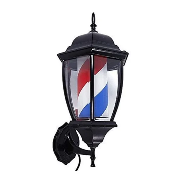 Salon de coiffure de style poteau anglais – Enseigne lumineuse vintage